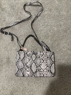 Victorias Secret Snake-Print Crossbody Bag - Gray NWT